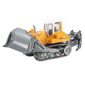 Miniatura de Trator Esteira Liebherr 764 Bulldozer escala 1/87 HO Siku 1888