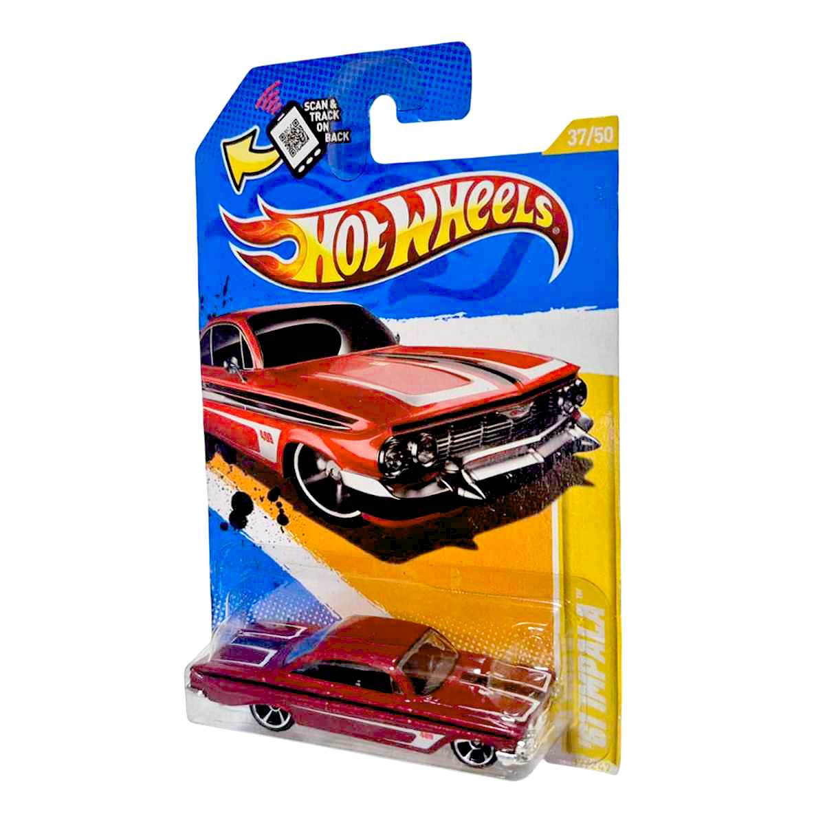2012 Hot Wheels 61 Impala vermelho metálico V5617 series 37/50 37/247 escala 1/64