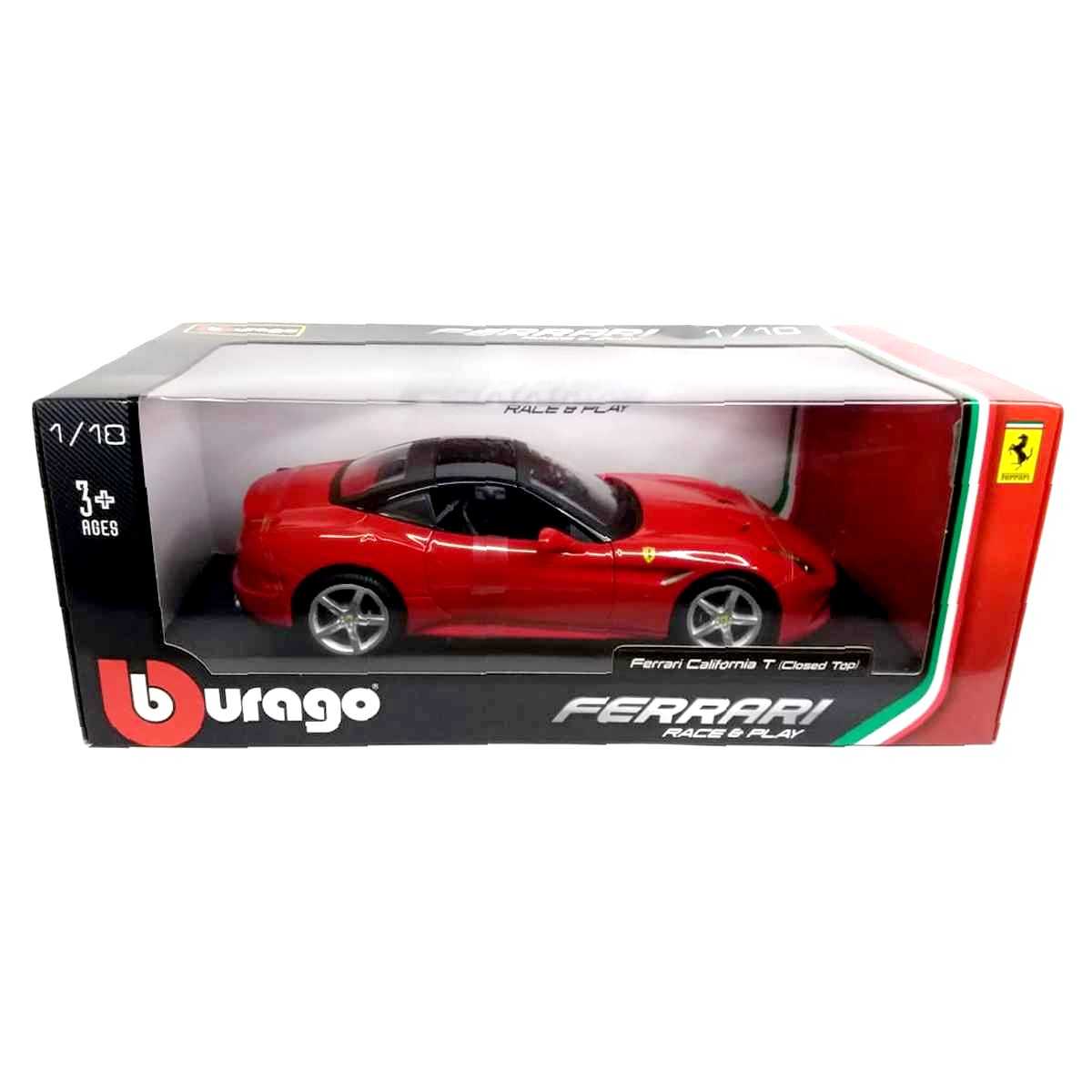 Bburago 1/18 Ferrari California T Red Closed Top Race & Play 16003
