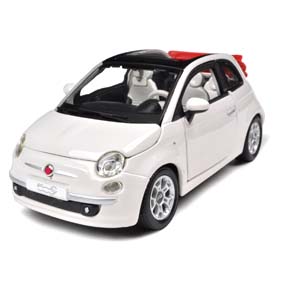 Bburago Fiat 500C Cabrio (convertible / conversível ) branco (2009) escala 1/24 