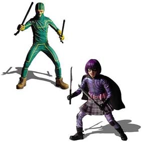 Bonecos Kick Ass + Hit Girl (dupla) Mezco Toys Action Figures