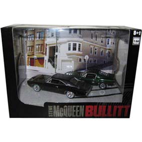 Bullit Diorama (Steve McQueen) Ford Mustang 390 (1968) e Dodge Charger 440 (1968)