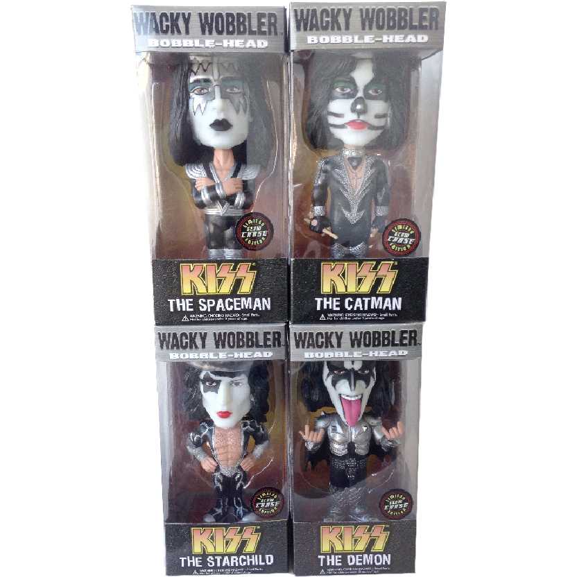 Chase Funko Kiss Gene Simmons, Ace Frehley, Paul Stanley e Peter (BRILHA NO ESCURO) GLOW