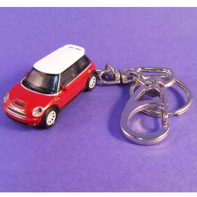 Chaveiro Mini Cooper S marca Welly Chaveiros escala 1/87 HO
