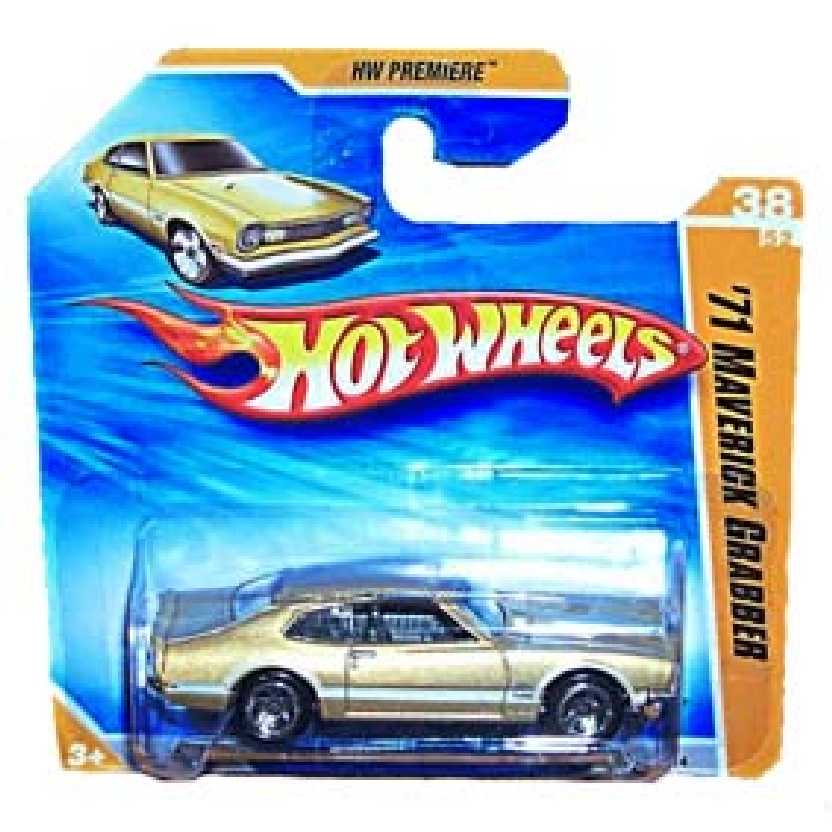 Colecão Hot Wheels 2010 71 Maverick Grabber V8 (1971) dourado série 033 R0953