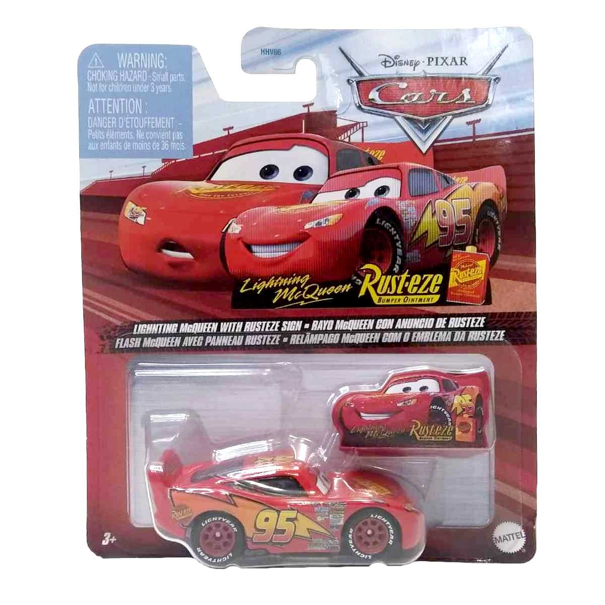 Disney Pixar Cars Carros Lightning McQueen Rust-eze + Display DXV29 HHV86 GCC81 escala 1/55