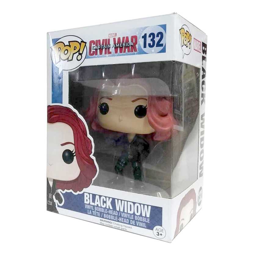 Funko Pop! Captain America Civil War Black Widow Viúva Negra figure número 132