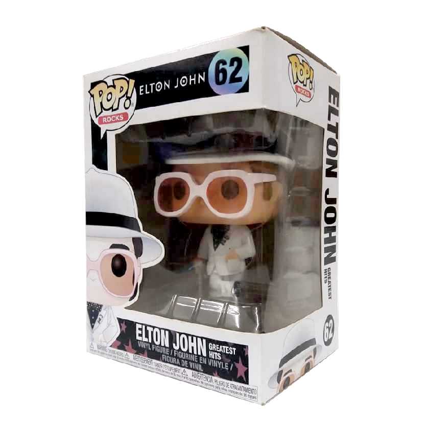 Funko Pop Rock Elton John Greatest Hits + mini Funko no terno vinyl figure número 62 raro
