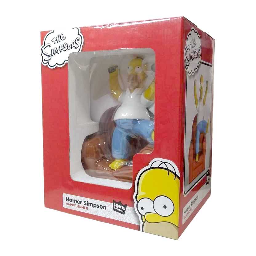Happy Homer com cerveja e controle remoto da TV Iron Studios The Simpsons raro