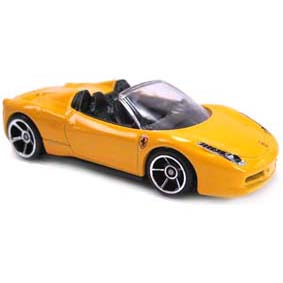 Hot Wheels 2012 Ferrari 458 Spider amarela V5592 series 25/50 25/247