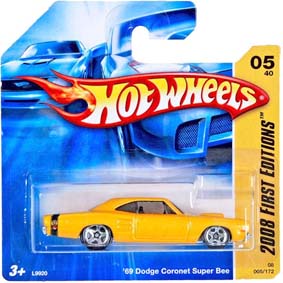 Hot Wheels Coleção 2008 69 Dodge Coronet Super Bee L9920 series 05/40 005/172