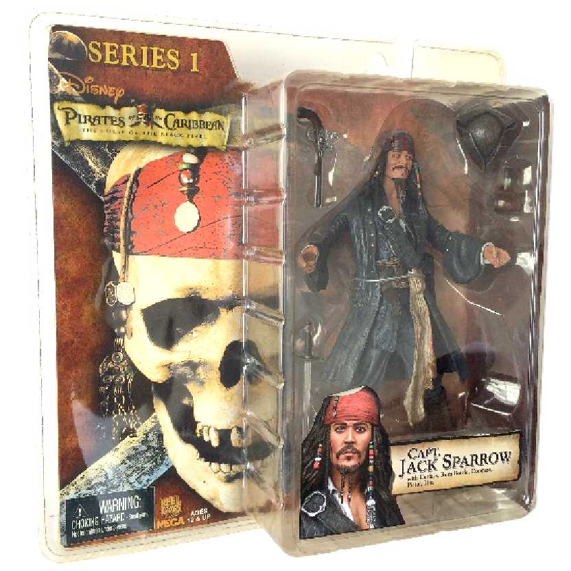 Jack Sparrow sorrindo Pirates of The Caribbean série 1 Neca Johnny Depp