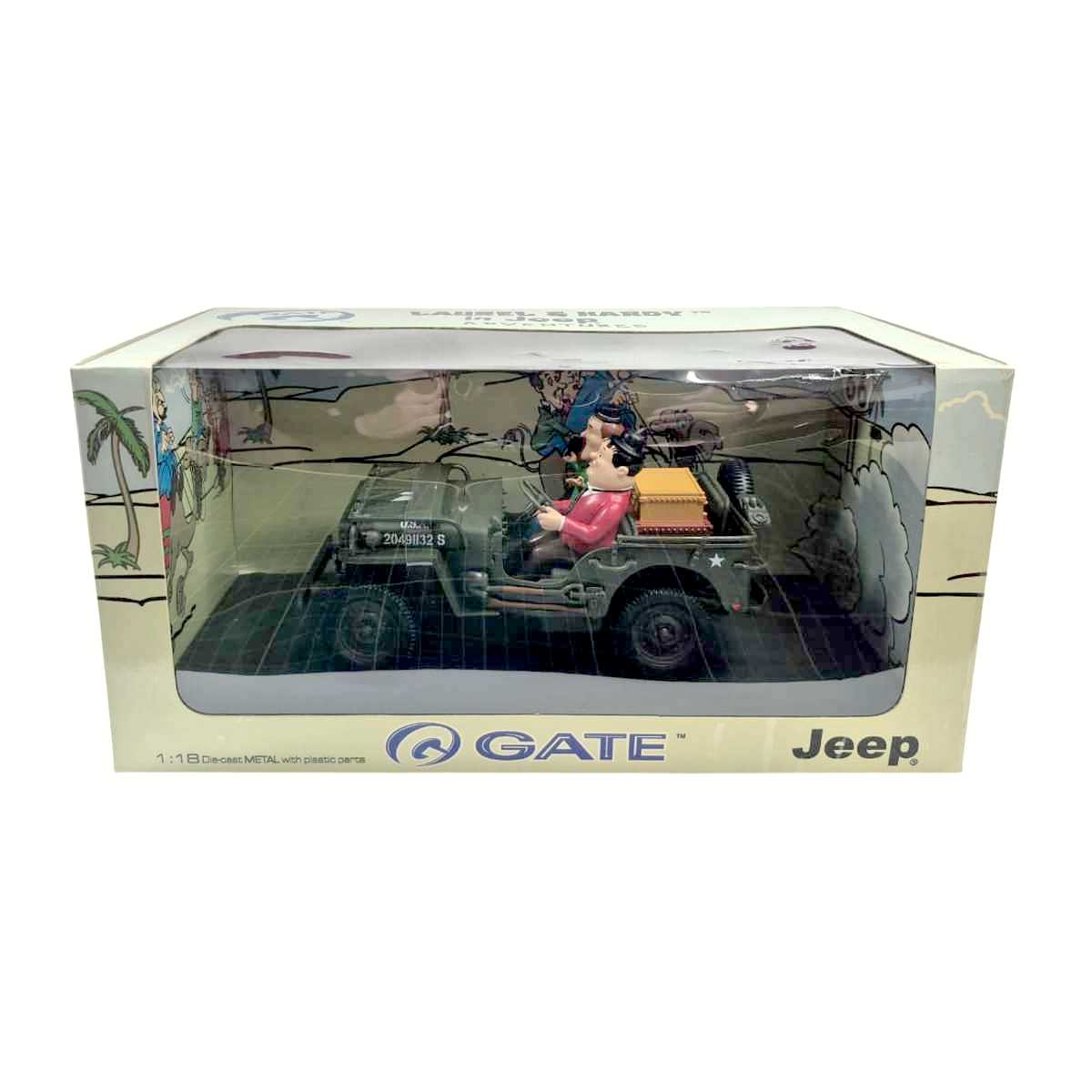 Jeep Militar com Gordo e Margro Laurel & Hardy escala 1/18=18cm