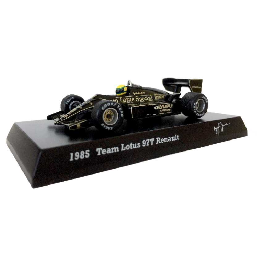 Kyosho F1 Ayrton Senna Collection Team (1985) Lotus 97T Renault escala 1/64 pneus de chuva
