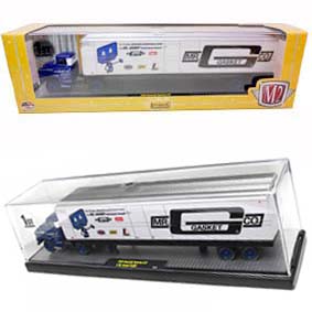 M2 Machines escala 1/64 Caminhão 1958 Chevrolet Spartan LCF com Mr. Gasket Trailer