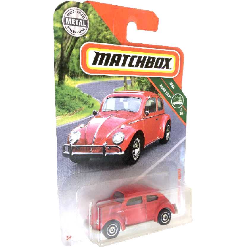 Matchbox 1962 Volkswagen Beetle VW Fusca vermelho FYR64 escala 1/64