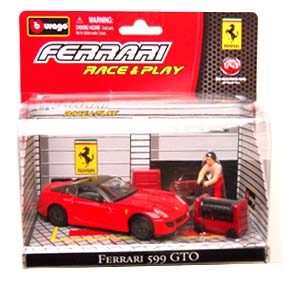 Miniatura Burago Ferrari Race and Play / Ferrari 599 GTO Diorama escala 1/43