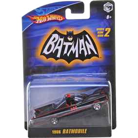 Miniatura do Batmóvel 1966 TV series Batmobile Hot Wheels N8017 escala 1/50  