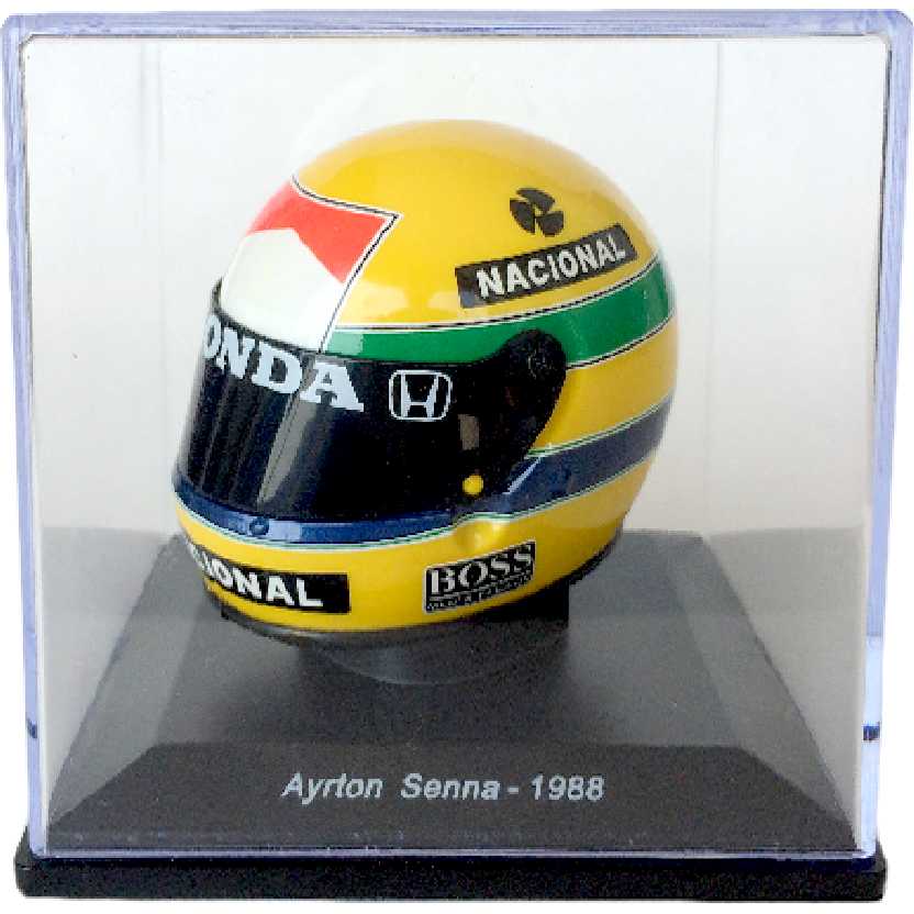 Miniatura do Capacete Bell XFM1 (1988) Ayrton Senna escala 1/5 marca Spark editions