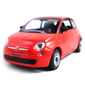 Miniatura do Novo Fiat 500 2012 cor vermelha marca Norev escala 1/43 