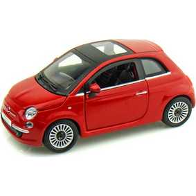 Miniatura Fiat 500 vermelho (2008) marca Bburago escala 1/24