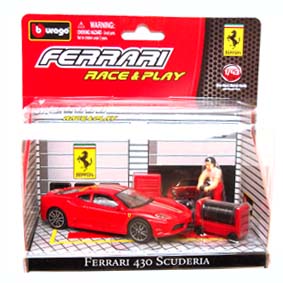 Miniaturas Burago Ferrari Race and Play / Ferrari 430 Scuderia Diorama escala 1/43 