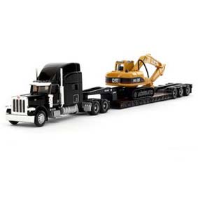 Peterbilt Model 389 Caminhão-Prancha com Escavadeira CAT 315C