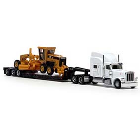 Peterbilt Model 389 Caminhão-Prancha com Motoniveladora CAT 163H 