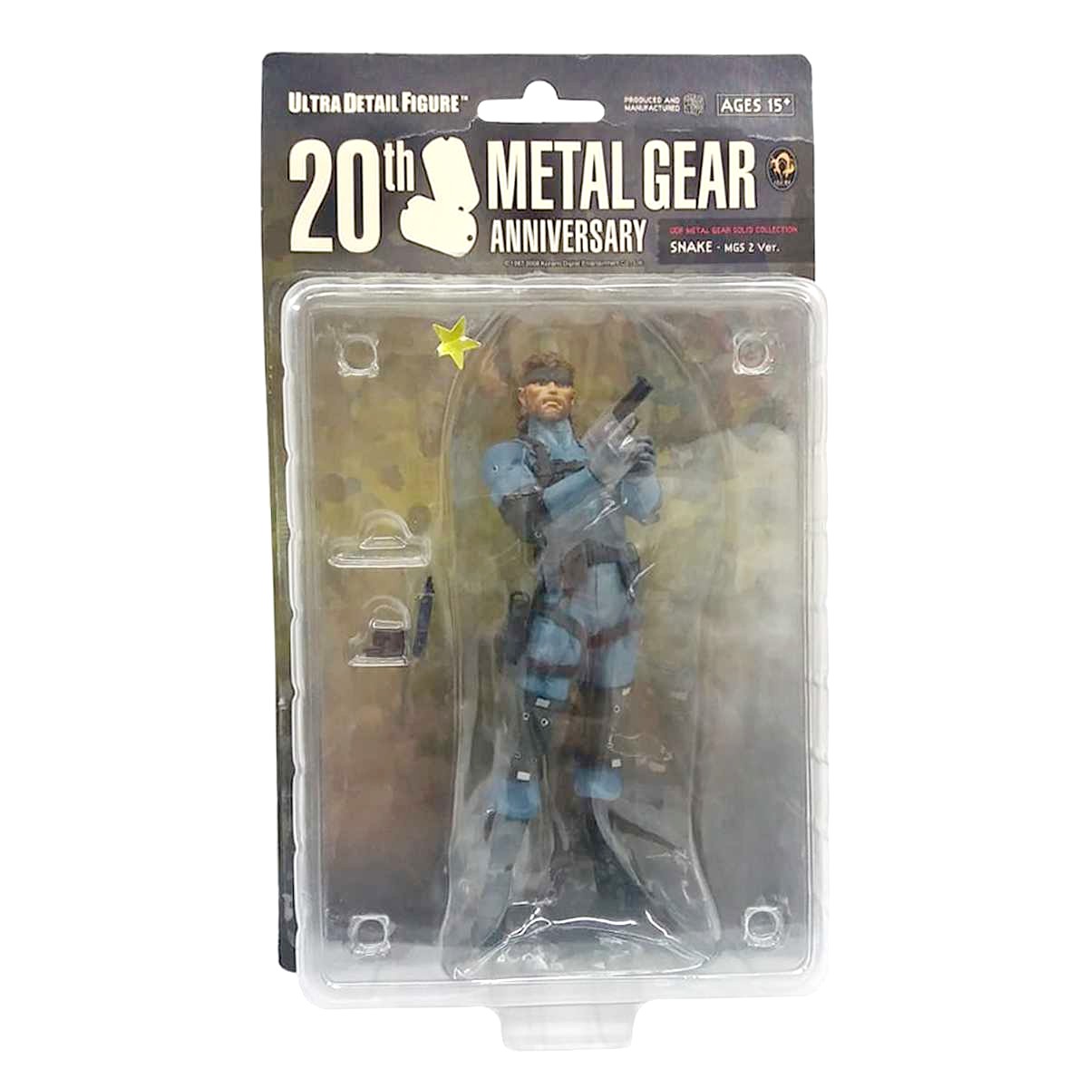 Snake Metal Gear Solid MGS 2 20th Anniversary marca Medicom action figures na cartela