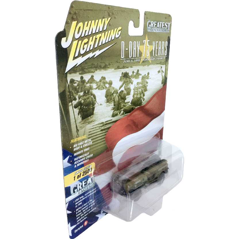 WWII Willys MB Jeep D-Day 75 years version B Johnny Lightning escala 1/64 02687